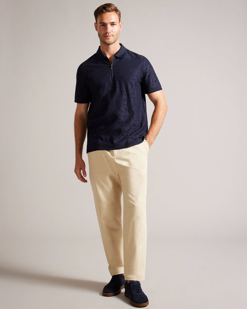 POLENN-Tops-SS Regular Textured Half-Zip- Ted Baker Romania